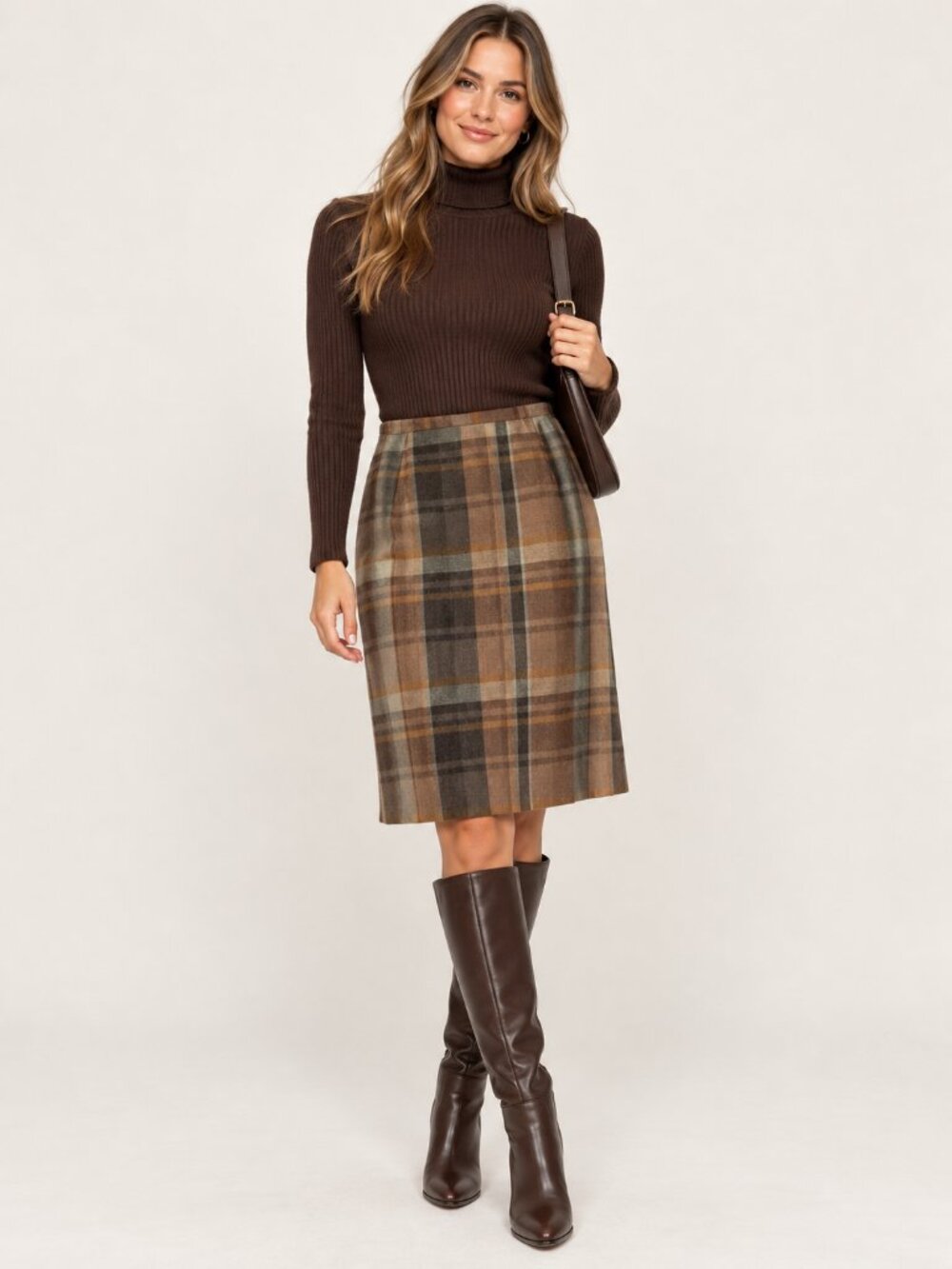 Jones New York Vintage Wool Plaid Pleated Skirt 4 Dark Academia Preppy 90s